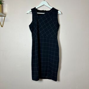 BANANA REPUBLIC Gray Patterned Sheath Dress,‎ Size Petite 8P